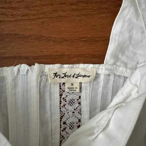 For Love And Lemons White Puff Sleeve Bustier Blouse - Picture 4 of 4